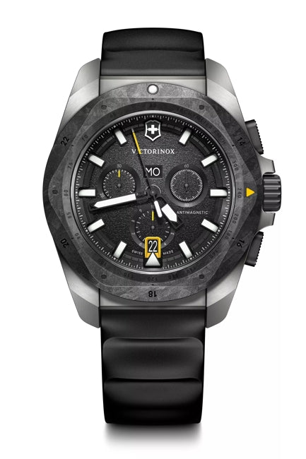Victorinox Inox 43 Chrono Silver Case Black Dial Watch 241988.1