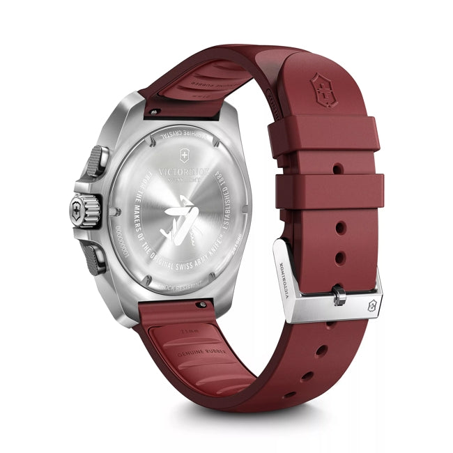 Victorinox Inox 43 Chrono Red Rubber Strap Red Dial Watch 241986