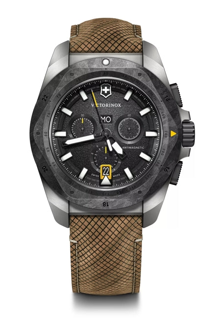 Victorinox Inox 43 Chrono Silver Case Black Dial Watch 241988.1