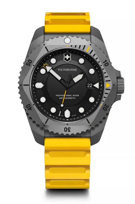 Victorinox Dive Pro 43mm Yellow Rubber Black Dial Watch 241992