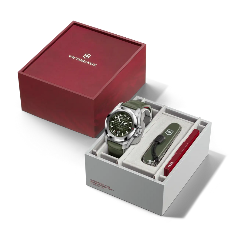 Victorinox I.N.O.X Automatic 41mm Set Green Rubber Green Dial Watch 242017.1
