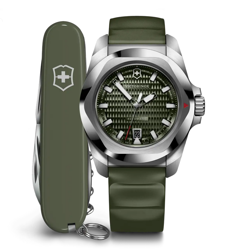Victorinox I.N.O.X Automatic 41mm Set Green Rubber Green Dial Watch 242017.1