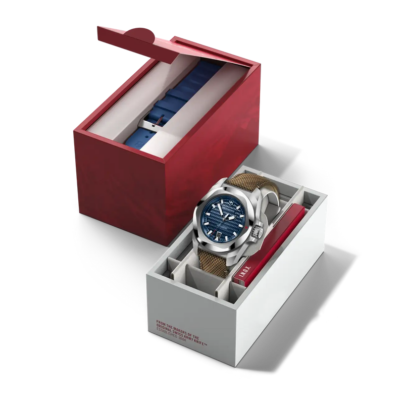 Victorinox I.N.O.X Automatic 41mm Set Bamboo Band Blue Dial Watch 242018.1