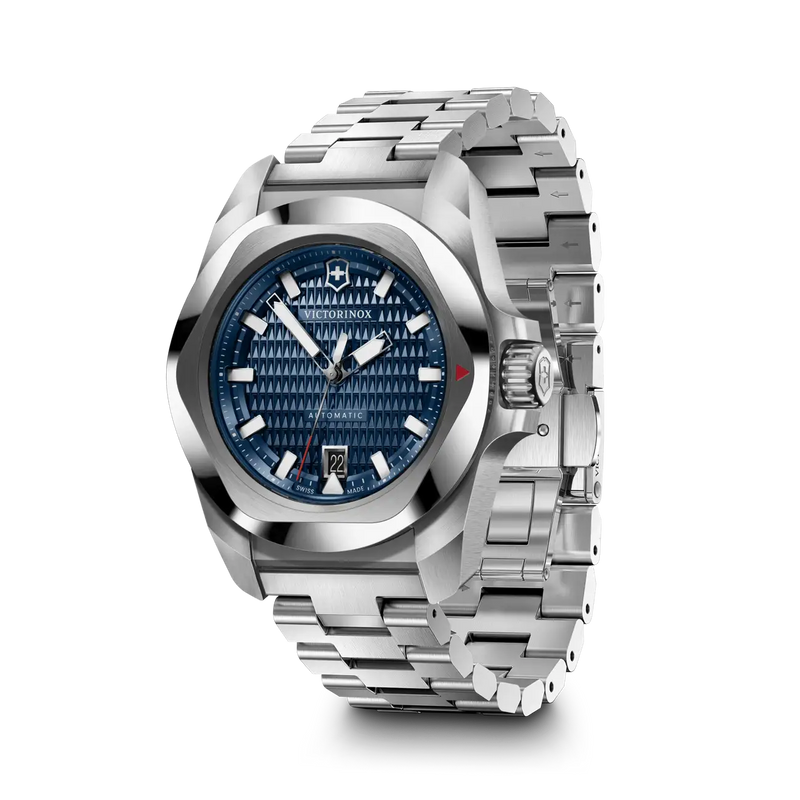 Victorinox I.N.O.X Automatic 41mm Stainless Steel Blue Black Dial Watch 242020