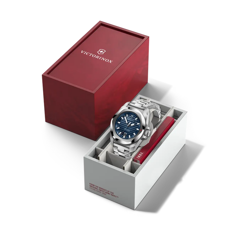 Victorinox I.N.O.X Automatic 41mm Stainless Steel Blue Black Dial Watch 242020