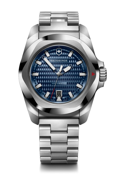 Victorinox I.N.O.X Automatic 41mm Stainless Steel Blue Black Dial Watch 242020