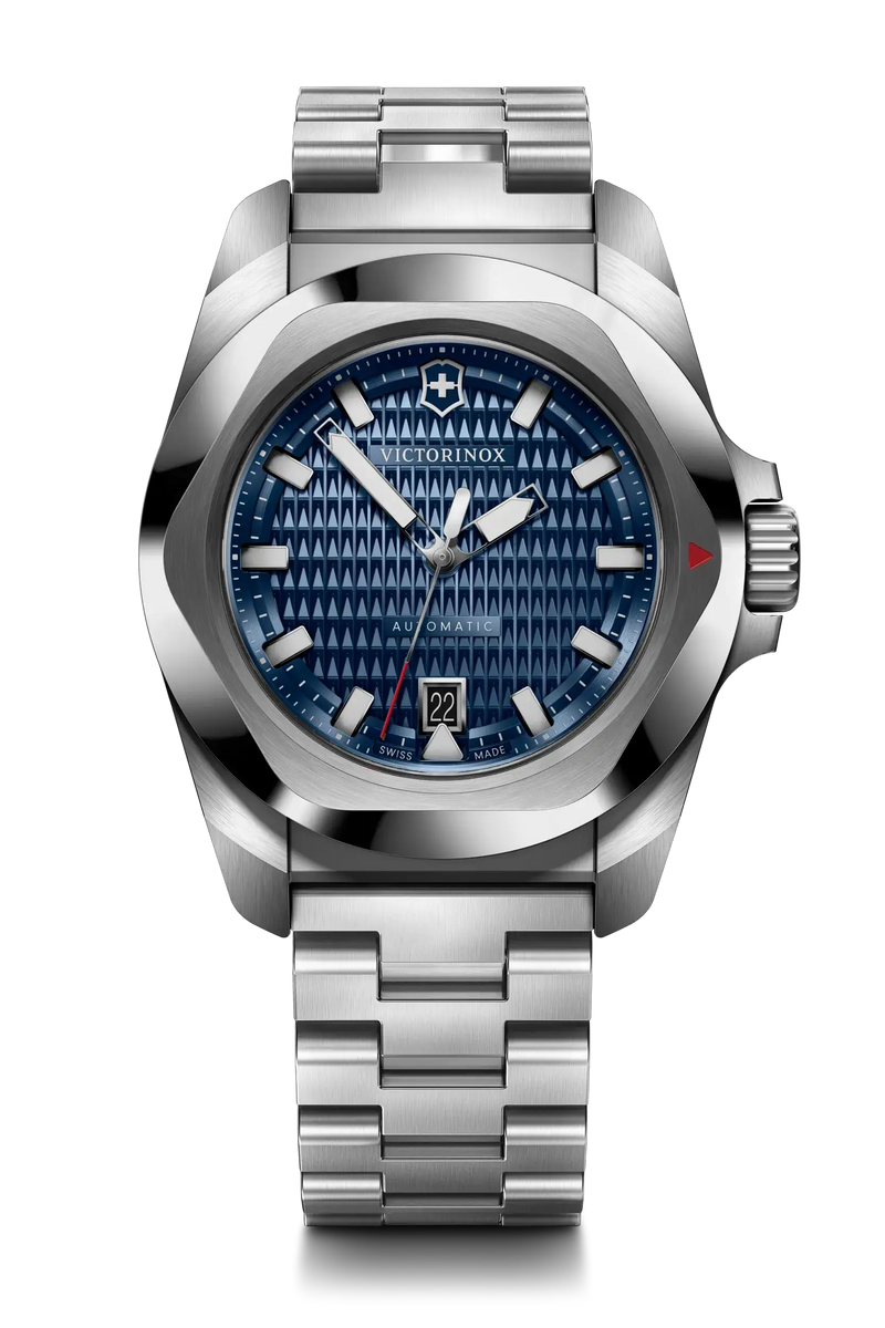 Victorinox I.N.O.X Automatic 41mm Stainless Steel Blue Black Dial Watch 242020