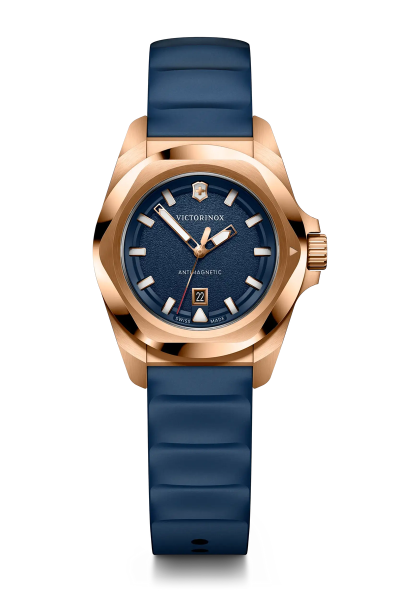 Victorinox I.N.O.X 32mm Rose Gold Blue Dial and band Watch 242035