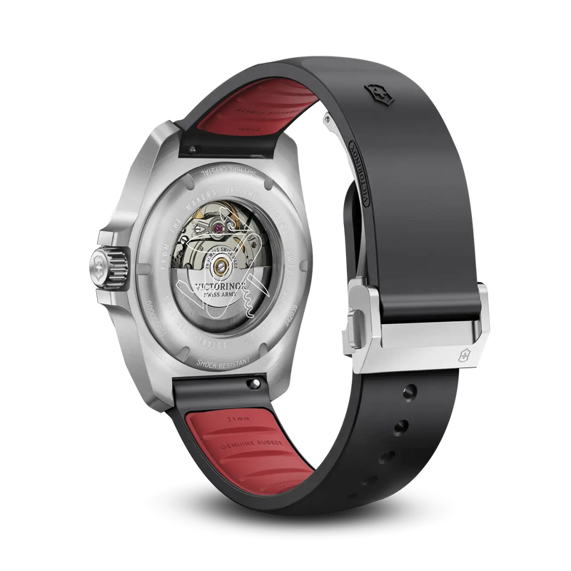 Victorinox I.N.O.X Automatic 41mm Black Rubber Black Dial Watch 242039