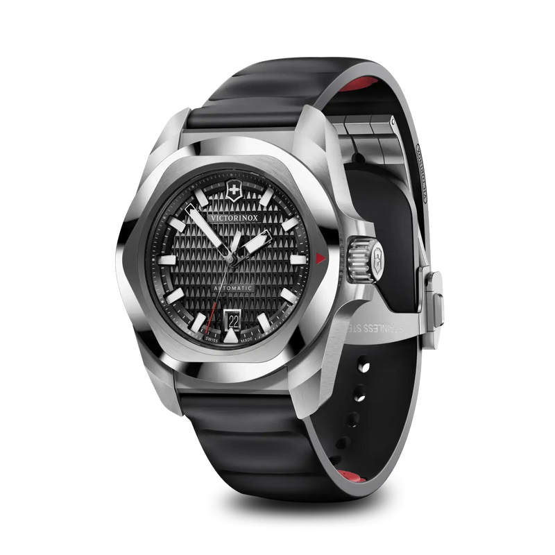 Victorinox I.N.O.X Automatic 41mm Black Rubber Black Dial Watch 242039