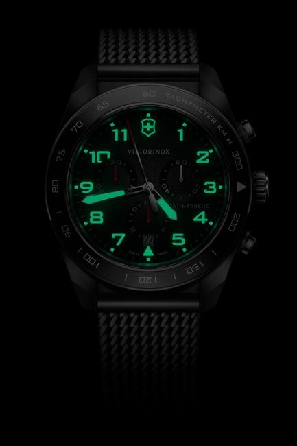 Victorinox Swiss Army Chrono Black Dial Mesh Stainless Steel Band Mens Watch 242048