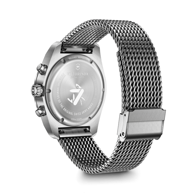 Victorinox Swiss Army Chrono Blue Dial Mesh Stainless Steel Band Mens Watch 242049