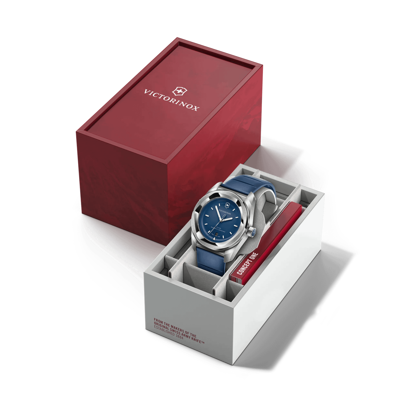 Victorinox Concept One Solar 39mm Blue Rubber and Dial Watch 242053
