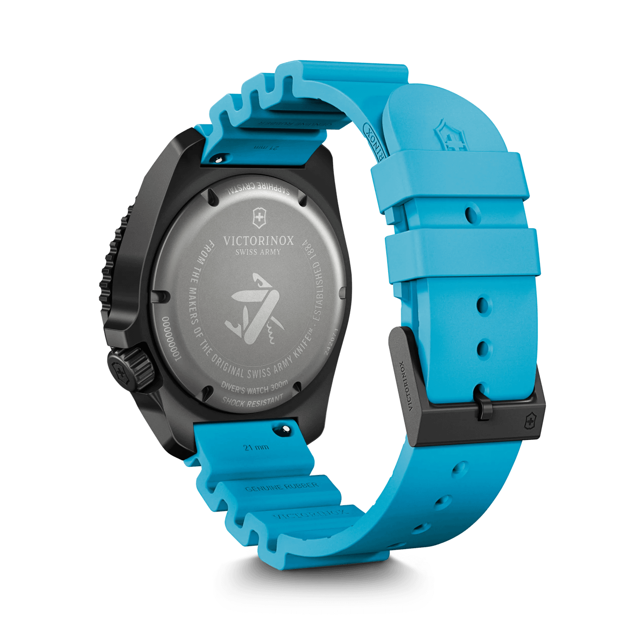 Victorinox Dive Pro Black Titanium Automatic Blue Rubber Black Dial Watch 242071