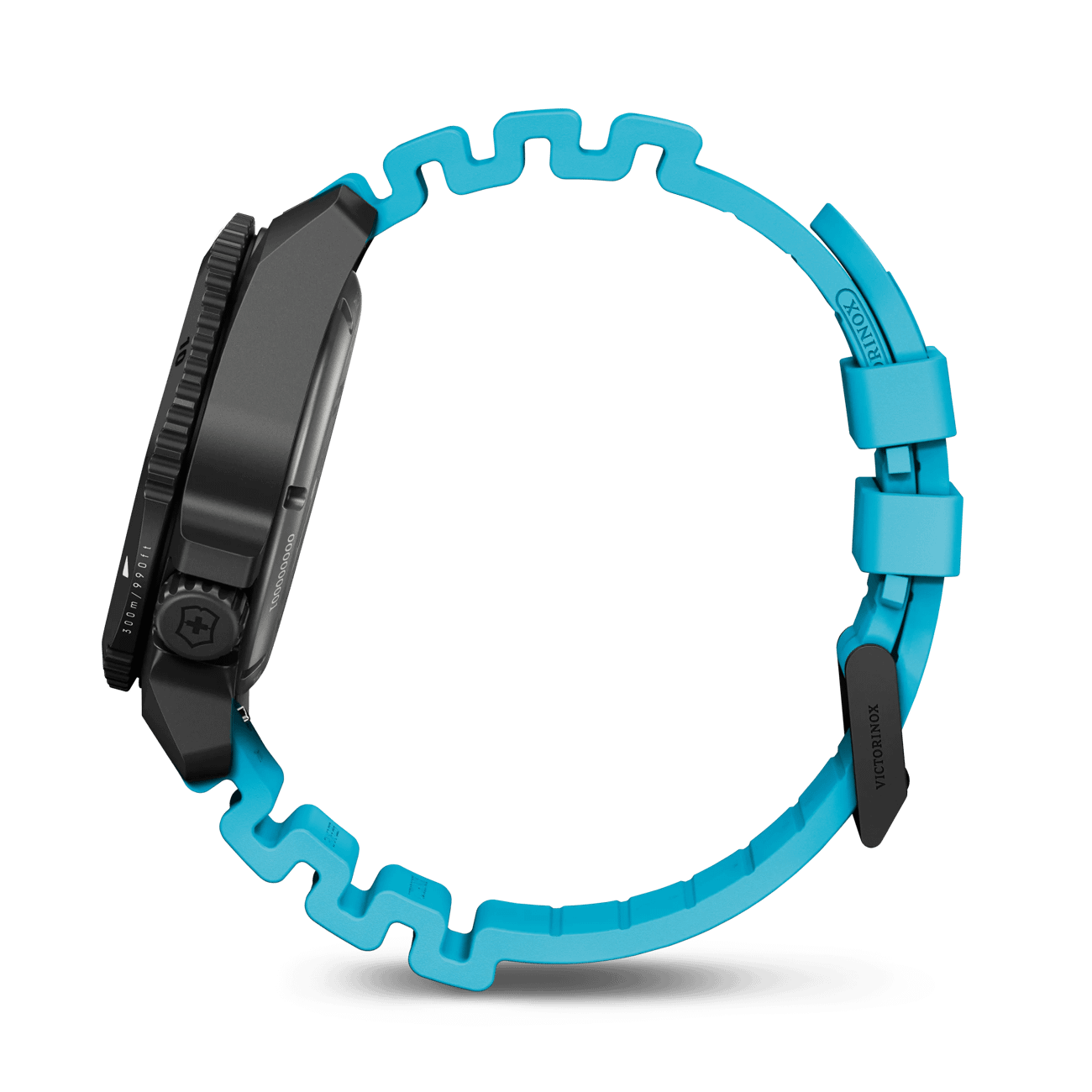 Victorinox Dive Pro Black Titanium Automatic Blue Rubber Black Dial Watch 242071