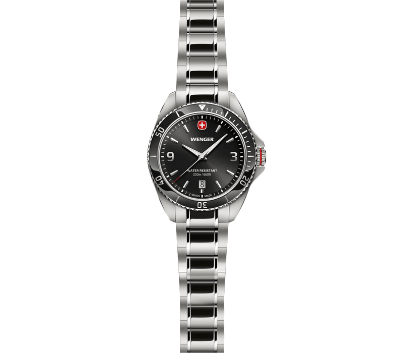 Wenger Executive 40mm Black Dial Stainless Steel 200M Men's Watch 01.2031.101