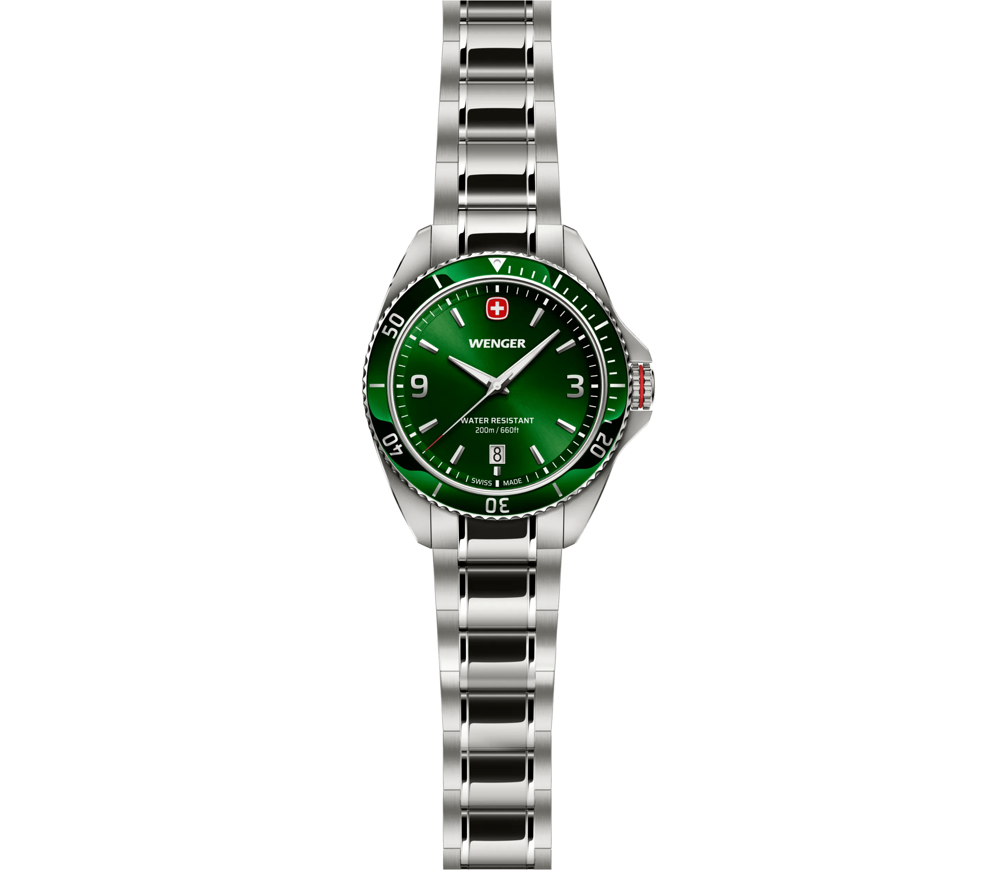 Wenger Executive 40mm Green Dial Stainless Steel 200M Men's Watch 01.2031.102