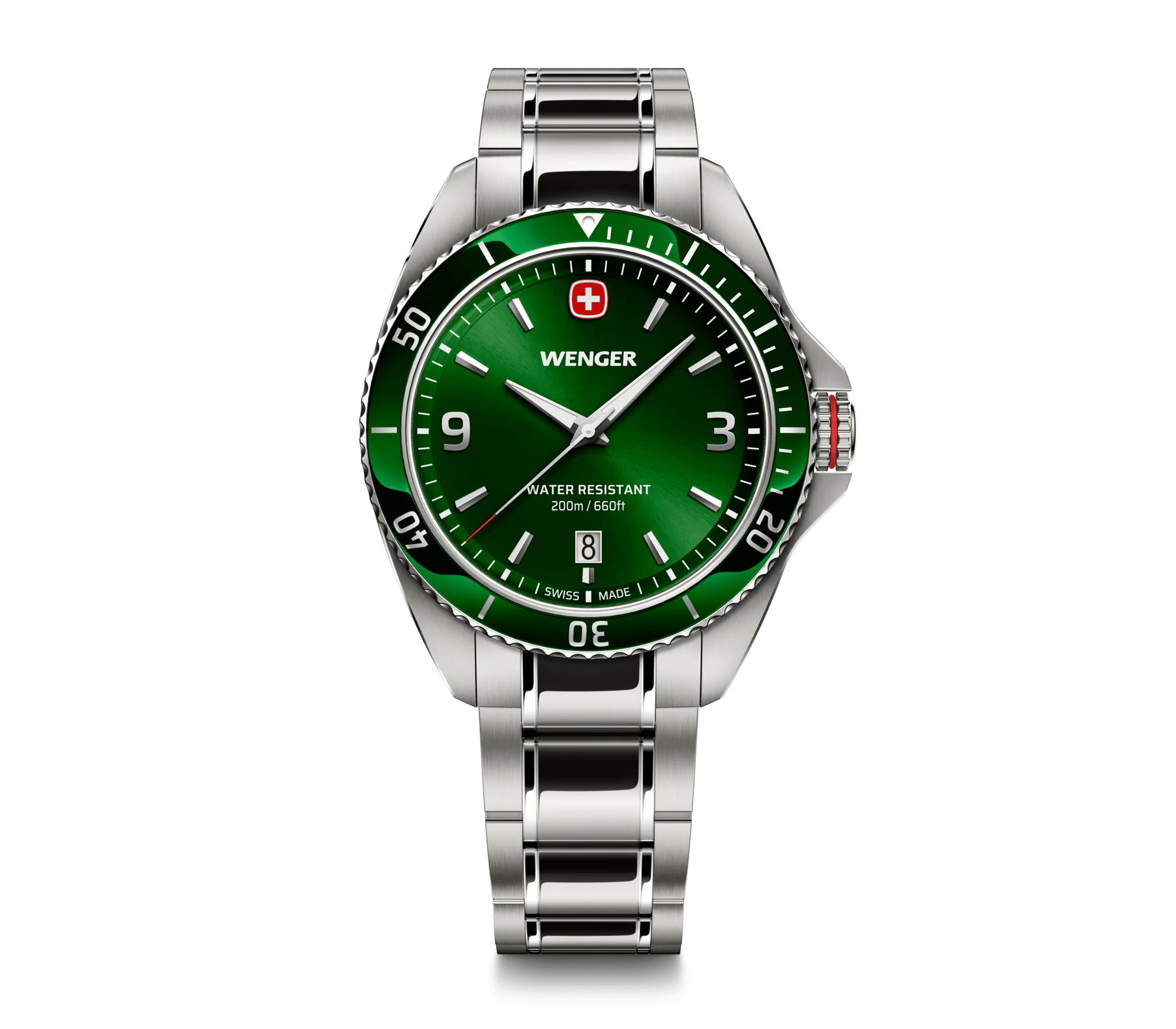 Wenger Executive 40mm Green Dial Stainless Steel 200M Men's Watch 01.2031.102