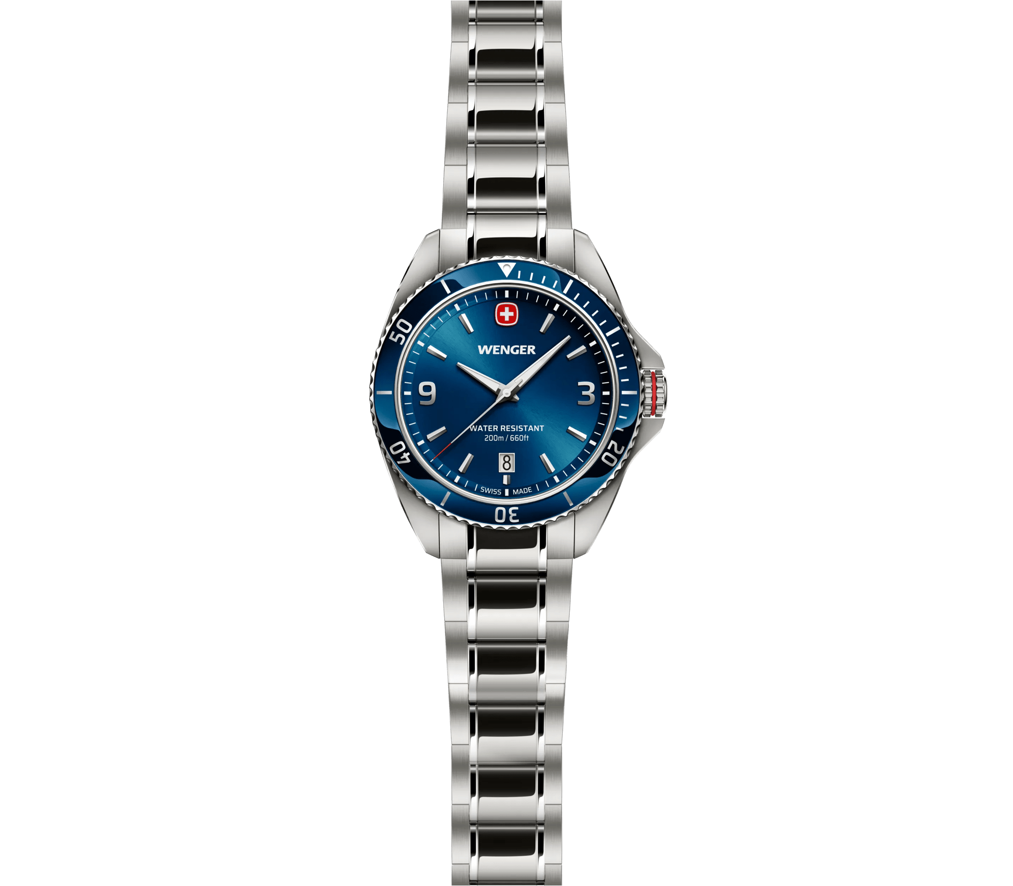 Wenger Executive 40mm Blue Dial Stainless Steel 200M Men's Watch 01.2031.103