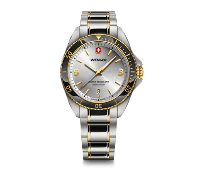 Wenger Executive 40mm Silver Dial Two Tone Stainless Steel 200M Men's Watch 01.2031.106
