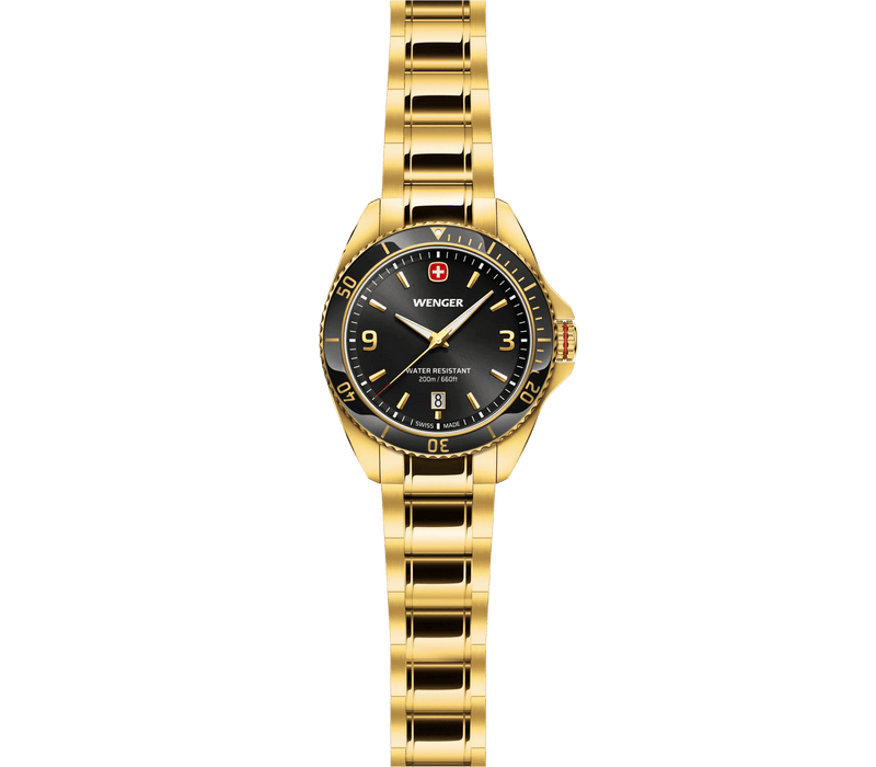 Wenger Executive 40mm Back Dial Gold Tone Stainless Steel 200M Men's Watch 01.2031.107