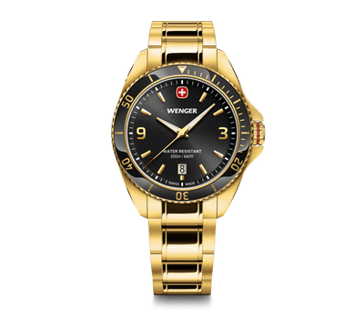 Wenger Executive 40mm Back Dial Gold Tone Stainless Steel 200M Men's Watch 01.2031.107