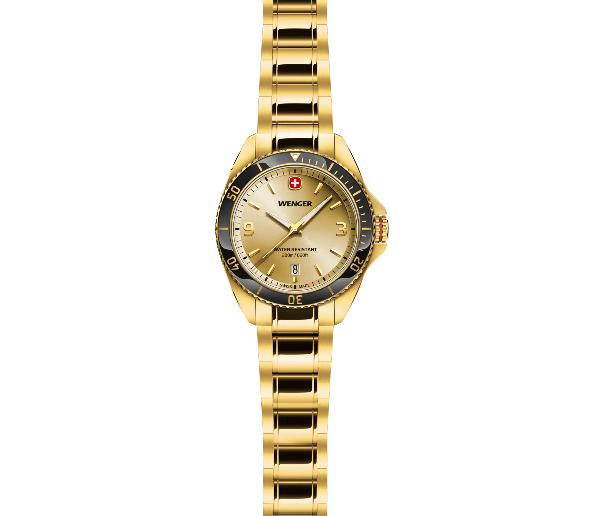 Wenger Executive 40mm Gold Dial Gold Tone Stainless Steel 200M Men's Watch 01.2031.108