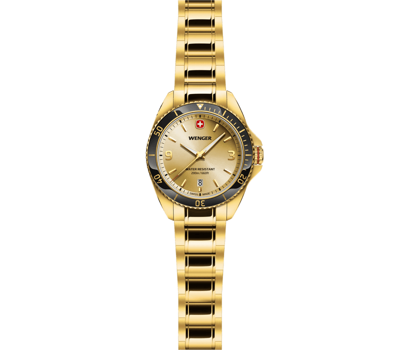 Wenger Executive 40mm Gold Dial Gold Tone Stainless Steel 200M Men's Watch 01.2031.108
