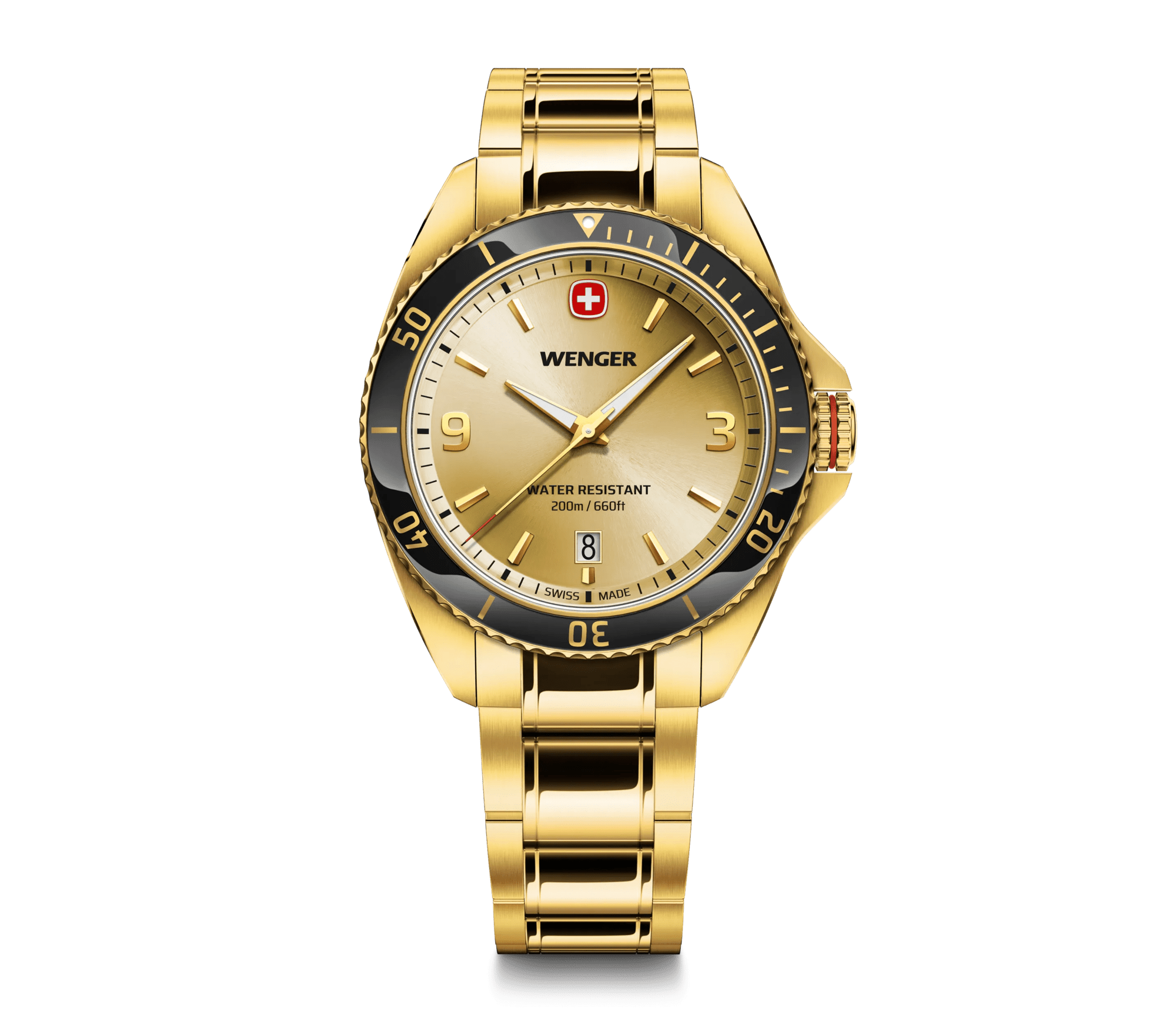 Wenger Executive 40mm Gold Dial Gold Tone Stainless Steel 200M Men's Watch 01.2031.108
