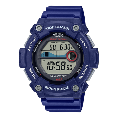 Casio Digital Tide Blue Resin Band Watch WS1300H-2A