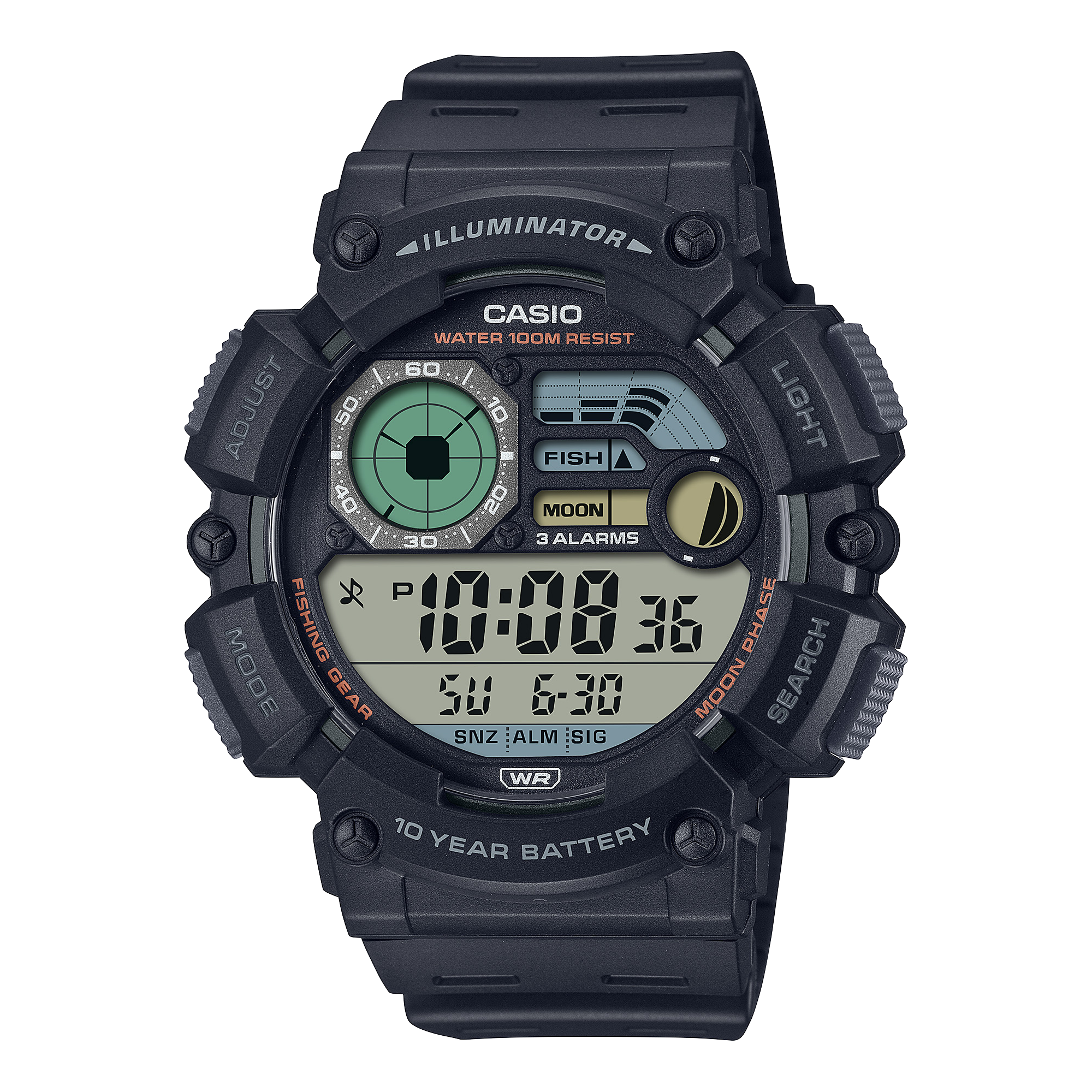 Casio Digital Black Resin Band Watch WS1500H-1A
