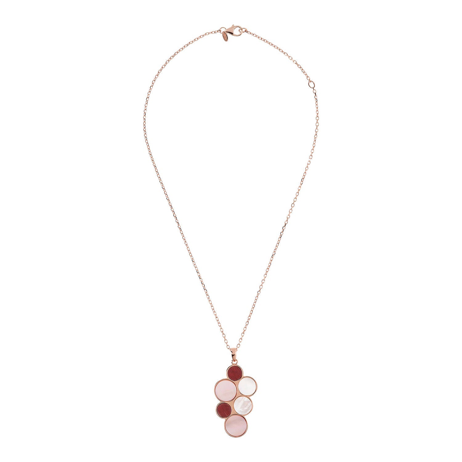 Bronzallure Alba Red Fossil Flat Necklace