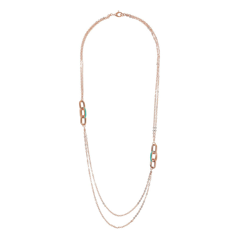 Bronzallure Miss Enamel Oval Necklace