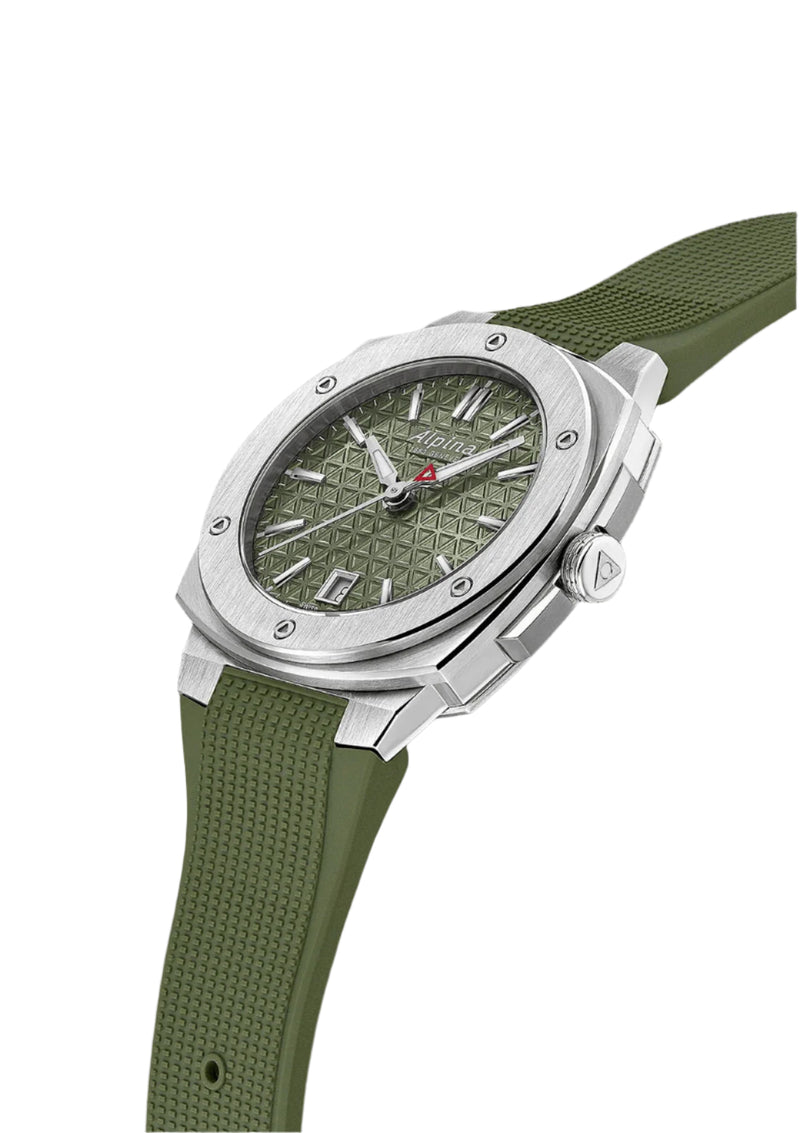 Alpina Alpiner Green Dial Rubber Strap Watch AL-220K2AE6