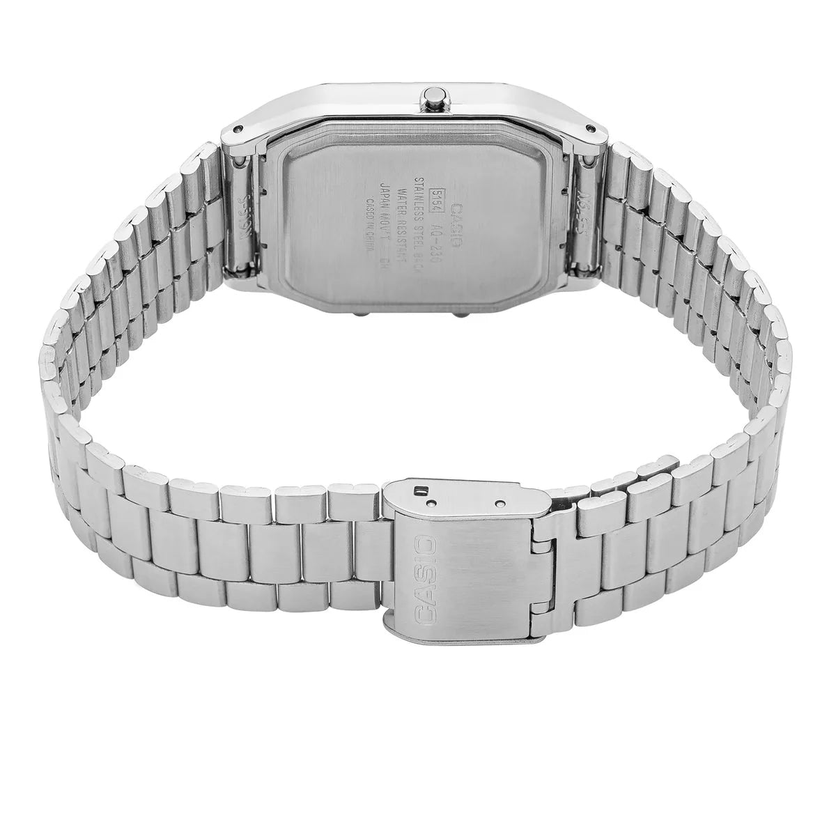 Casio Vintage Dual Time Alarm Silver Dial Analog Digital AQ230A-7A