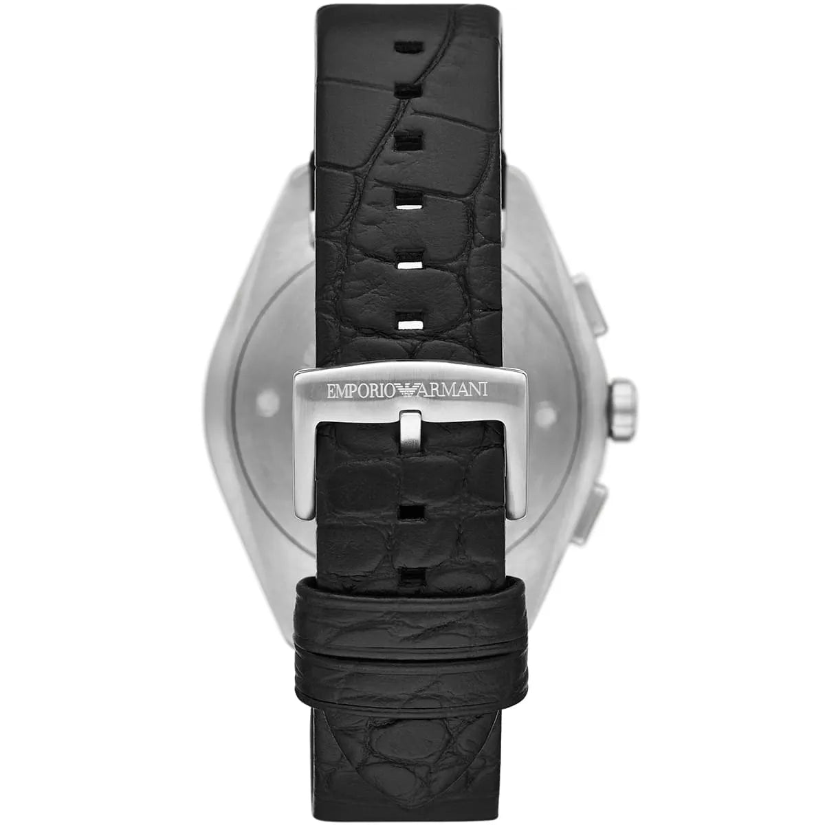 Emporio Armani Black Dial Black Leather Watch AR11542