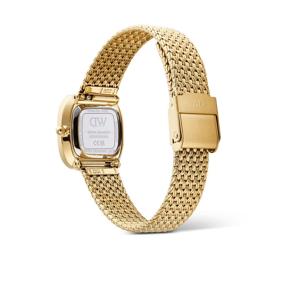 Daniel Wellington Margot Braided Mesh Amber Gold DW00100968 women's watch with brown sunray dial and gold mesh strap