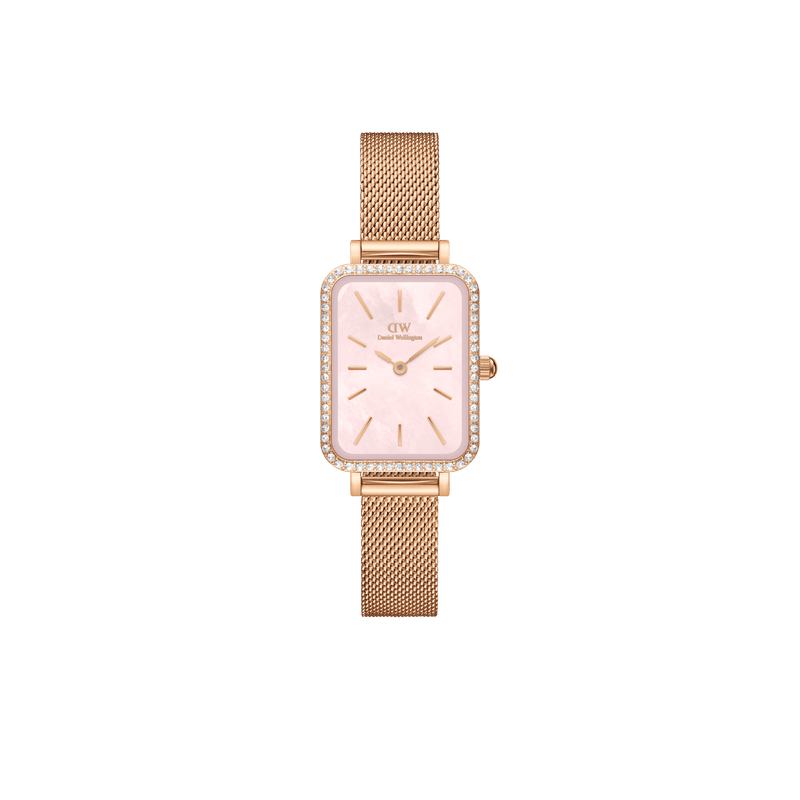 Daniel Wellington Quadro 20X26 Bezel Mesh Pink MOP Watch DW00100669