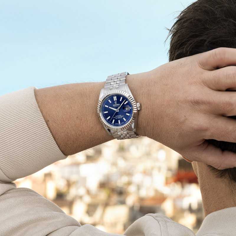 Festina Swiss Made Automatic Blue Dial Stainless Steel Men’s Watch F20090/2