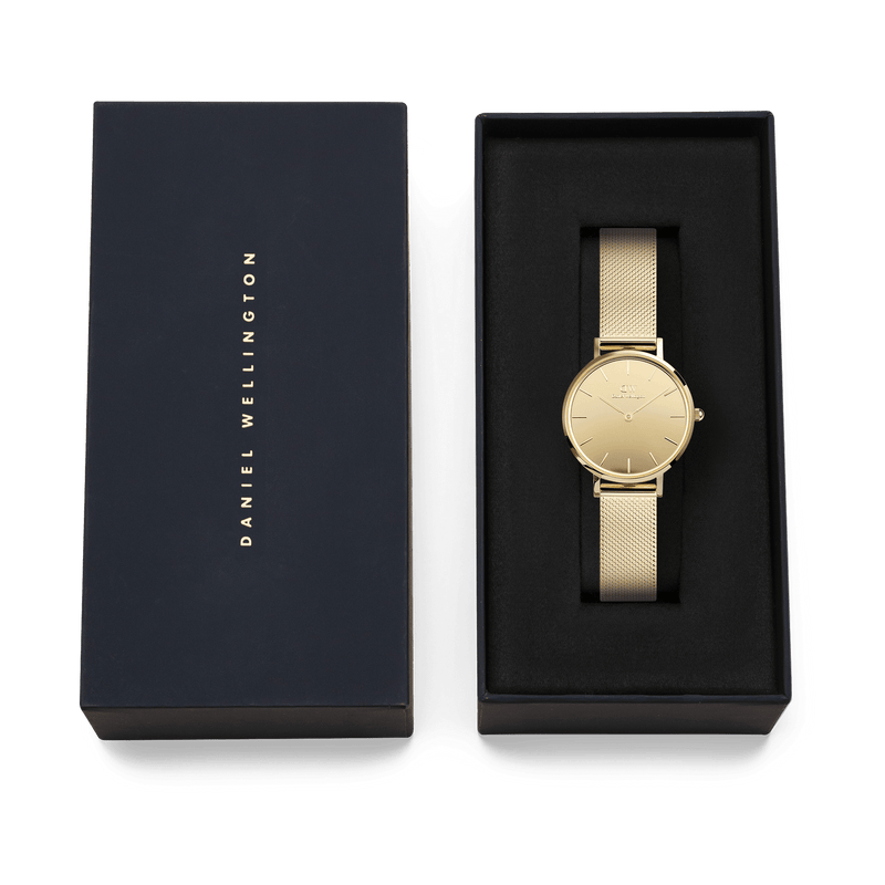 Daniel Wellington Petite Mirror Reflection Gold Dial Watch DW00100797