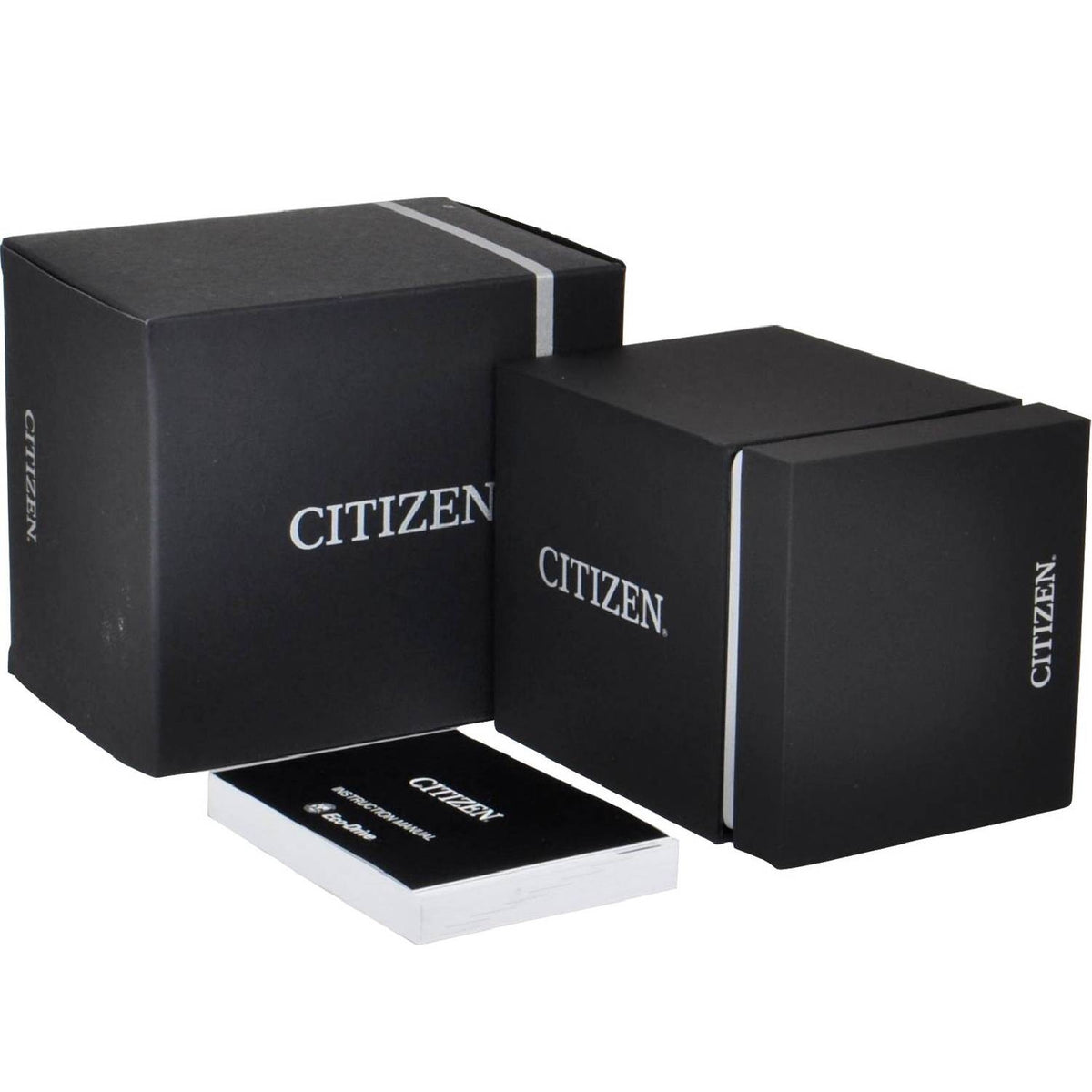 Citizen AT2569-80L blue dial chronograph, rear case-back view on a white background