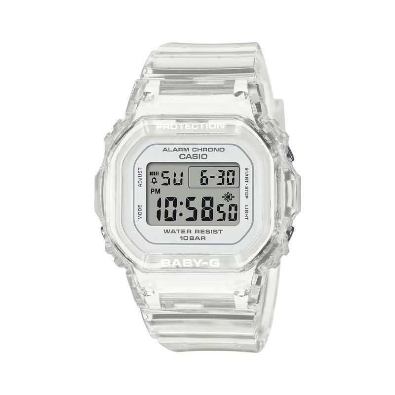 Casio Digital White Dial Transparent Resin Band Watch BGD565US-7D