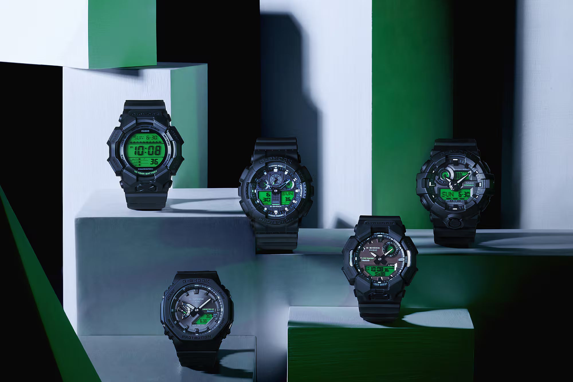 G-Shock Analog Digital Green Dial Black Resin Band 10 Year Battery Watch GD010BEG-1D