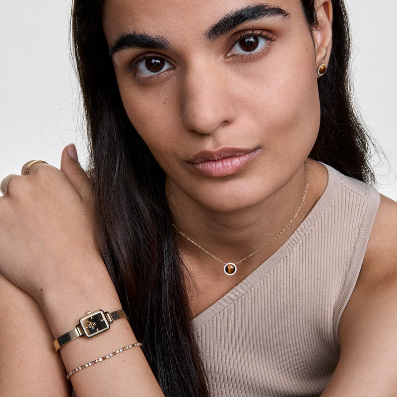 Daniel Wellington Audrey Tiger Eye Gold Necklace DW00401445