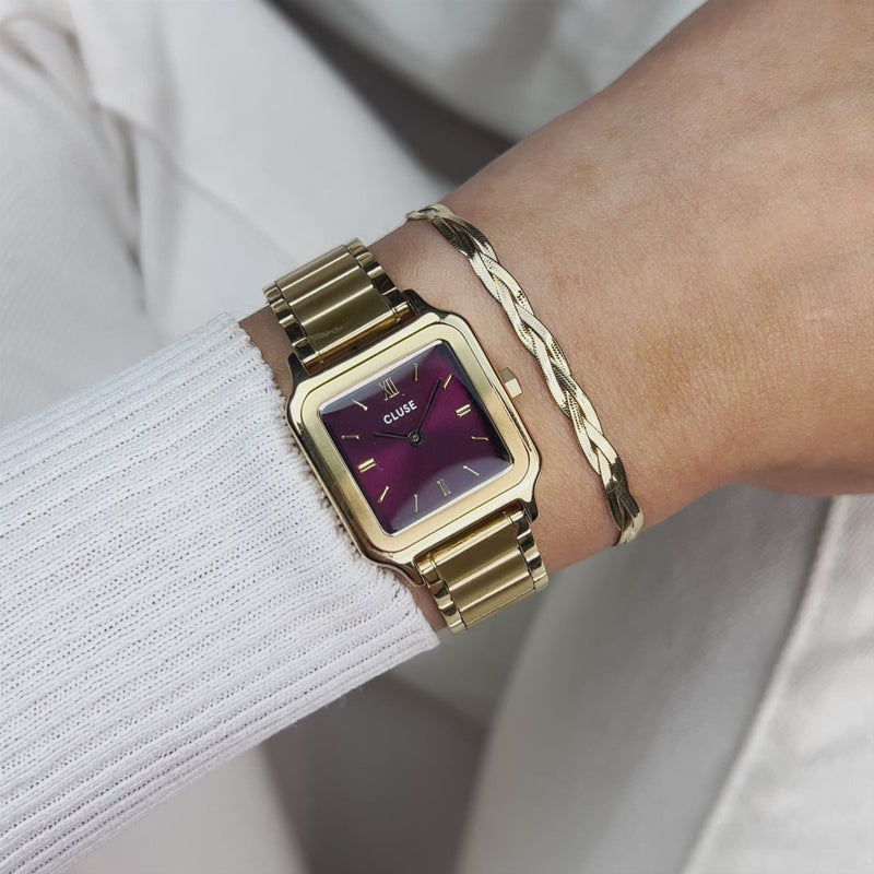 CLUSE Gracieuse Petite Gold Dark Cherry Dial Watch CW11812