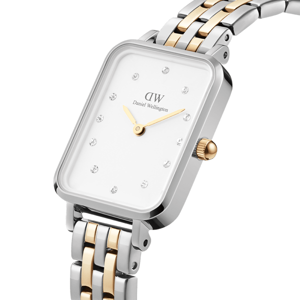 Daniel Wellington Quadro Lumine 20X26mm 5-Link White Watch DW00100625