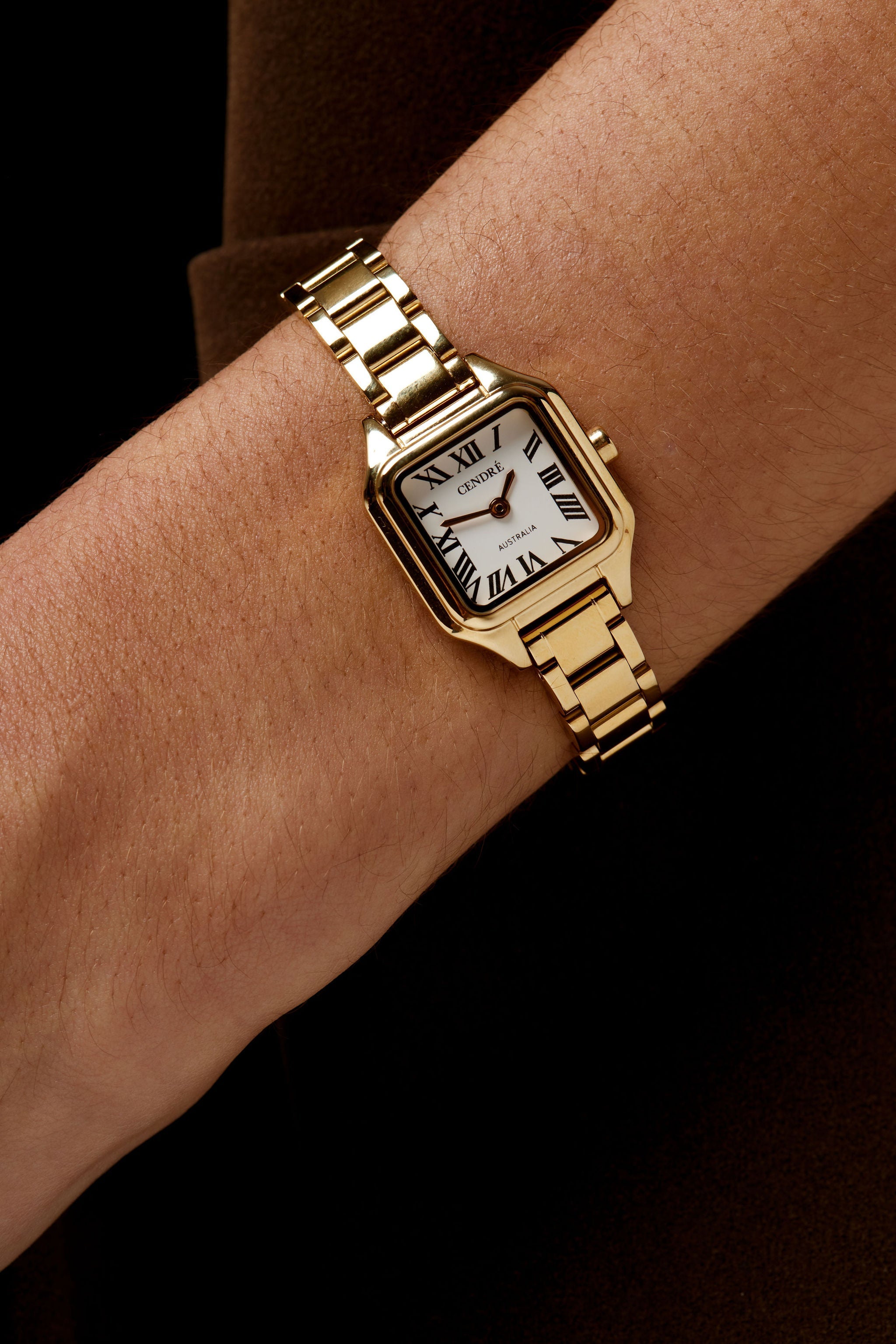 Cendré Hugo White Dial 14K Gold Women's Watch — front