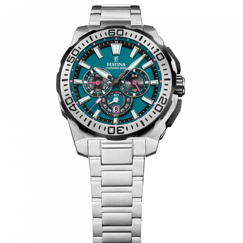 Festina Chrono Bike Blue Dial Stainless Steel Strap Watch f20724/6
