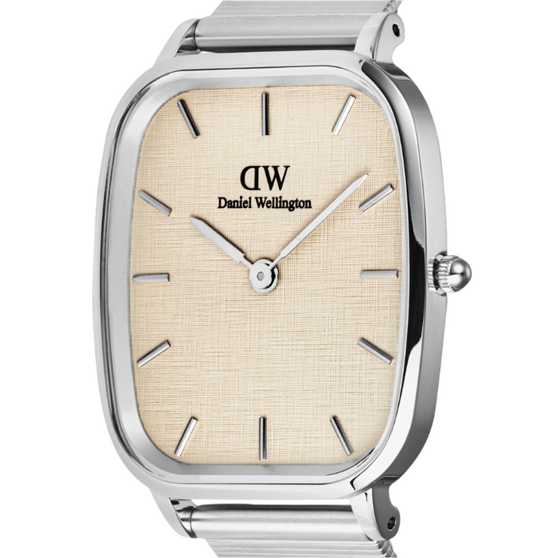 Daniel Wellington Marlon Sterling Wire Vintage Linen Pattern Dial Watch DW00100812