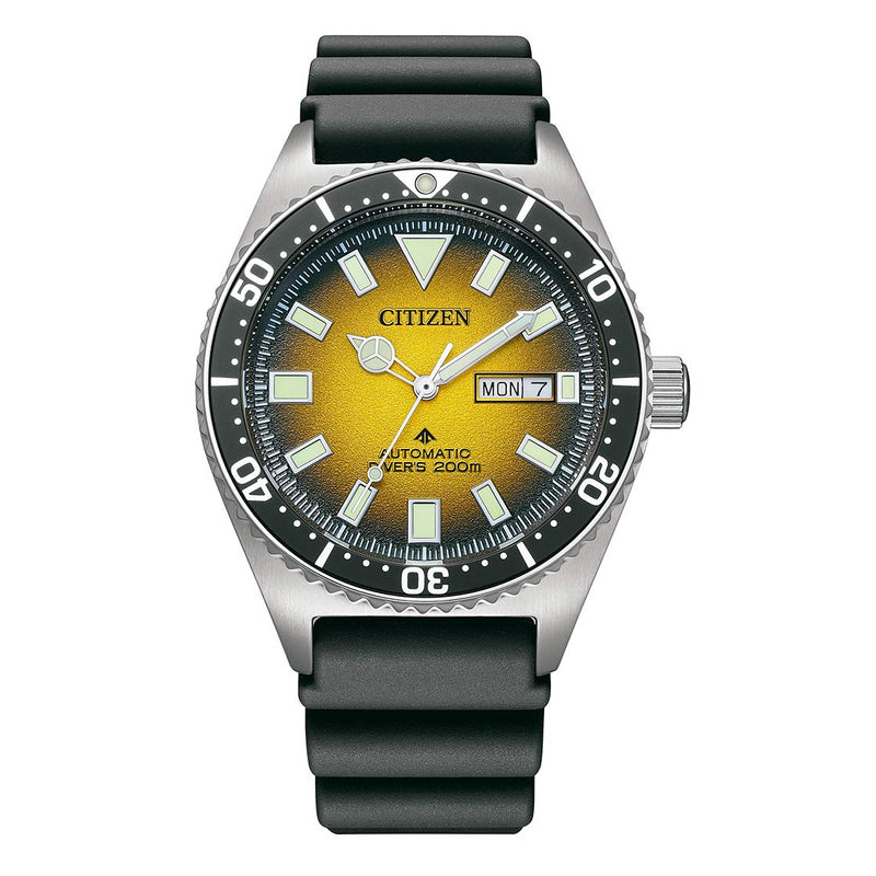 Citizen Promaster Automatic Polyurethane Strap Yellow Dial Watch NY0120- 01X